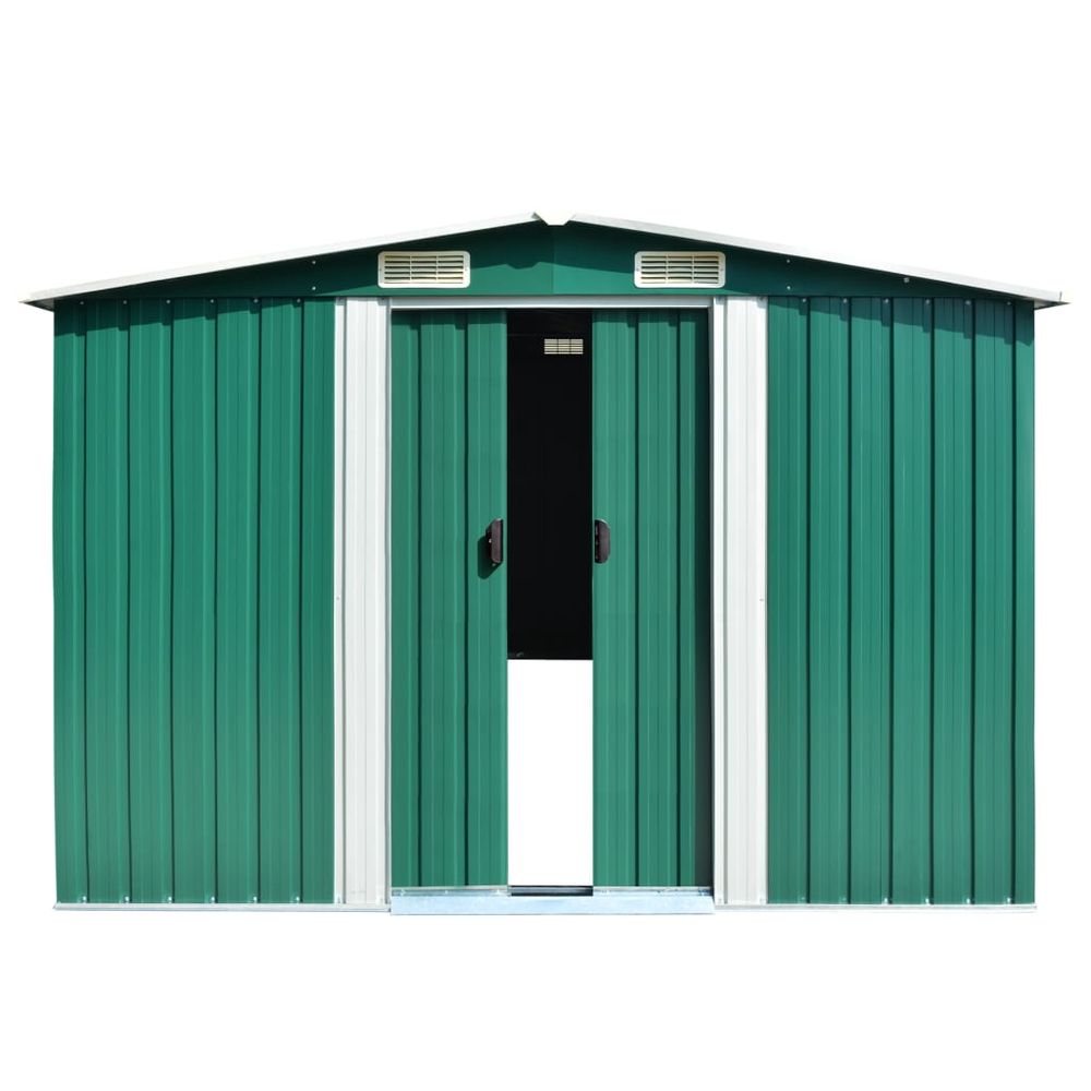 Hageskjul 257x298x178 cm metall grønn