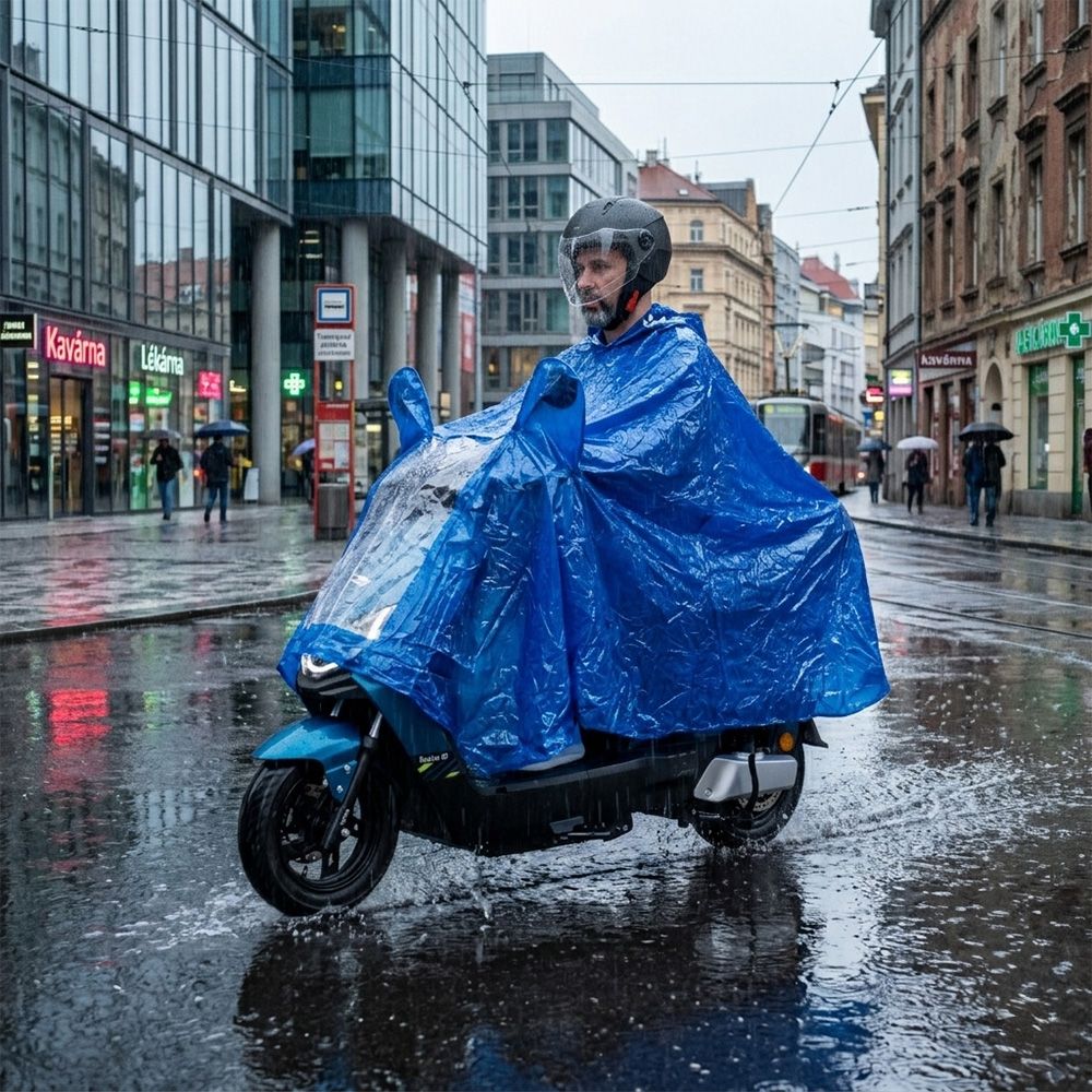 Regnponcho til elektrisk mobilitetsscooter og scooter
