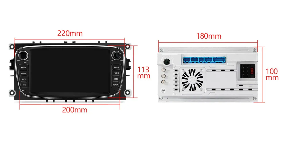 Android 14 DAB+ Bilstereo med 4G, CarPlay og DSP for Ford
