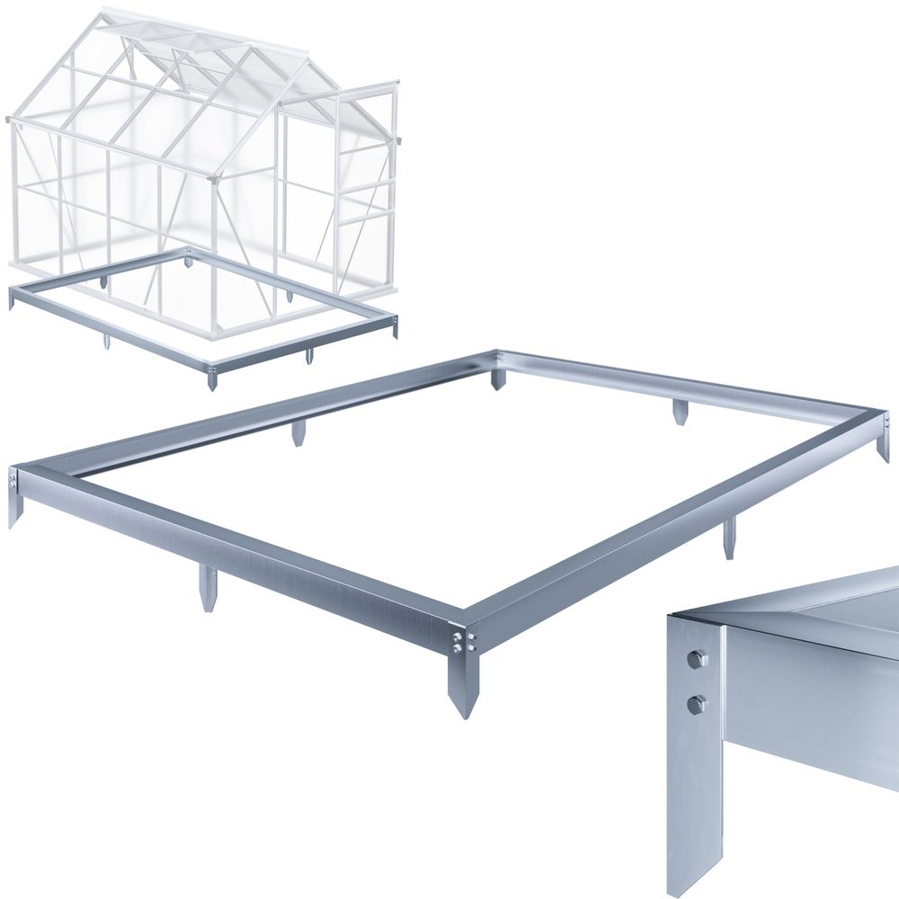 Drivhusfundament 250 × 190 cm - stålbase