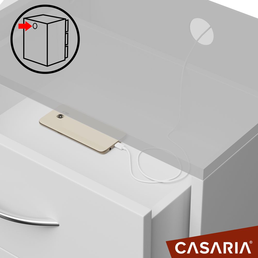 CASARIA Nattbord Eloise 2 stk - hvit