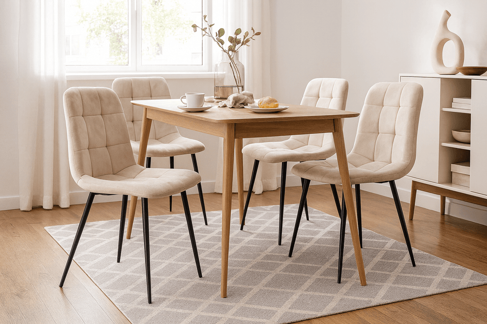 Moderne velurpolstret stol 4 stk - fargevalg