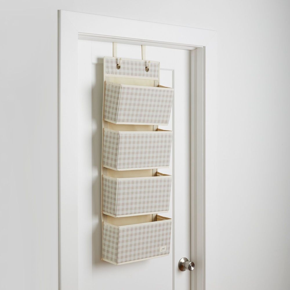 Dørhylle med kurver - Gingham beige
