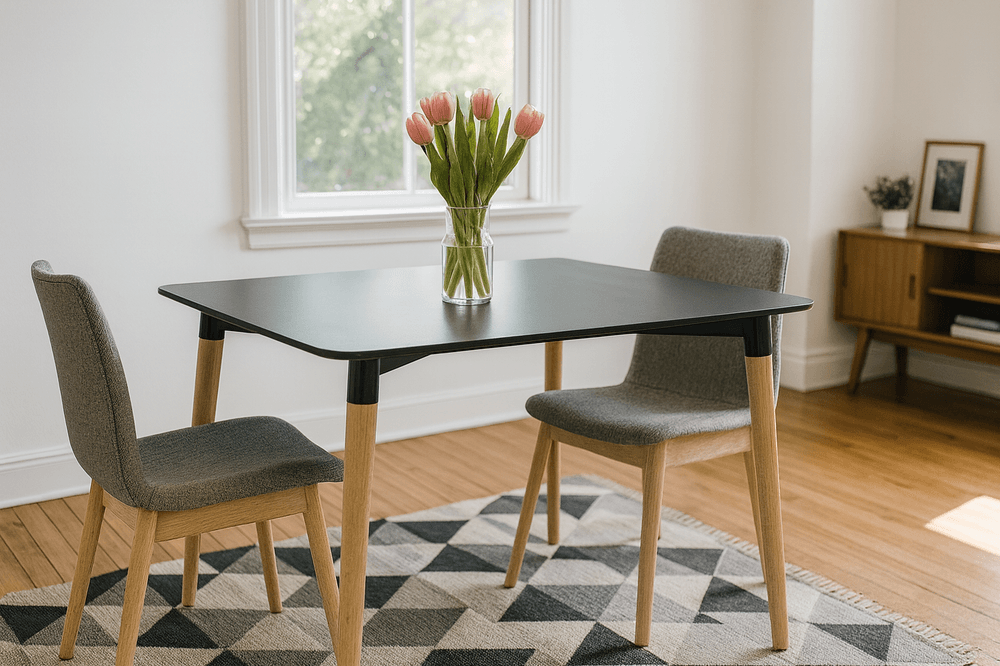 Rektangulært bord med treben - 120x80 cm