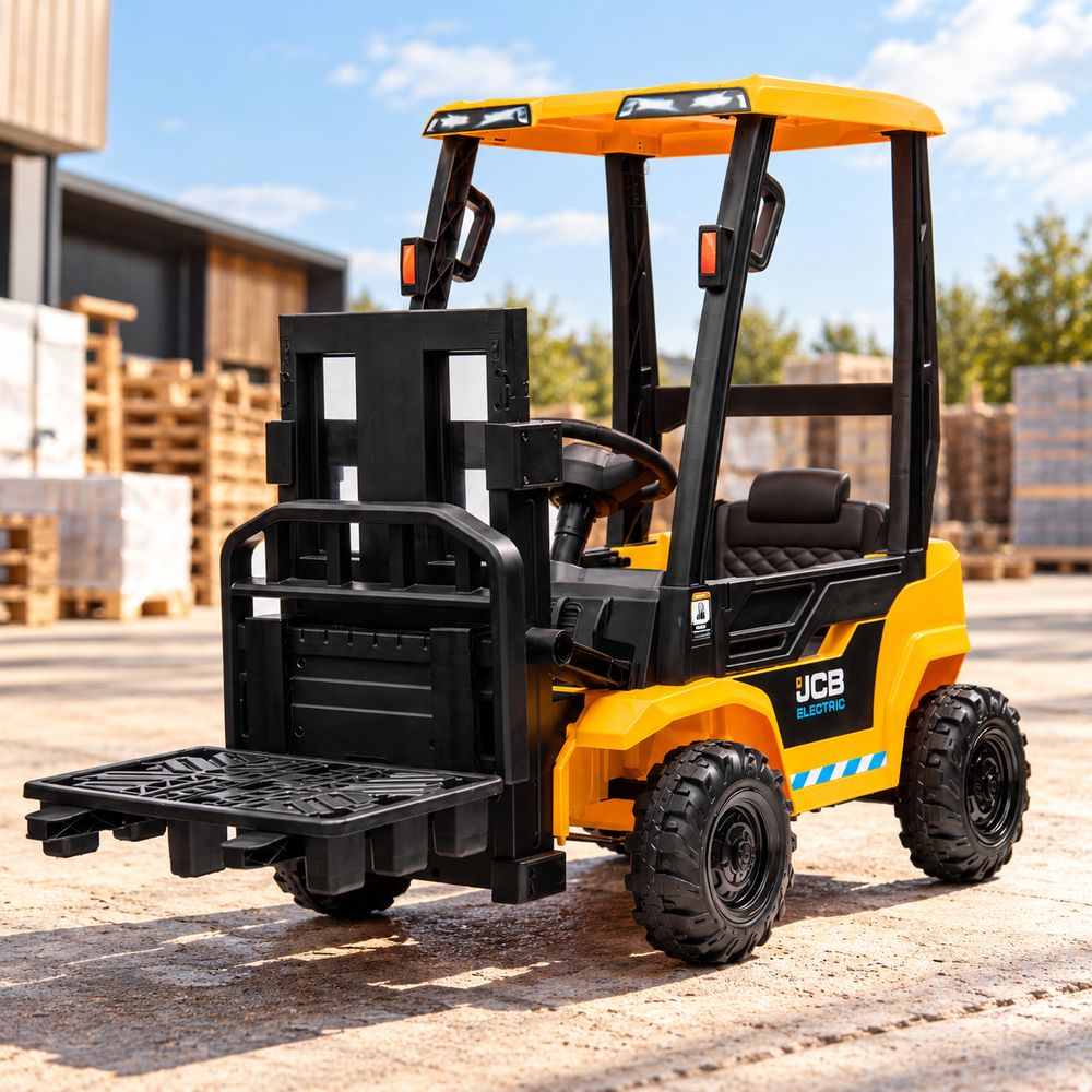 JCB Gaffeltruck Elbil for barn 12V med fjernkontroll