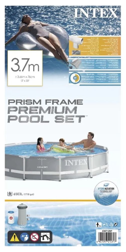 Basseng - Rundt Rammebasseng 6450 Liter Komplett med Filterpumpe - Intex