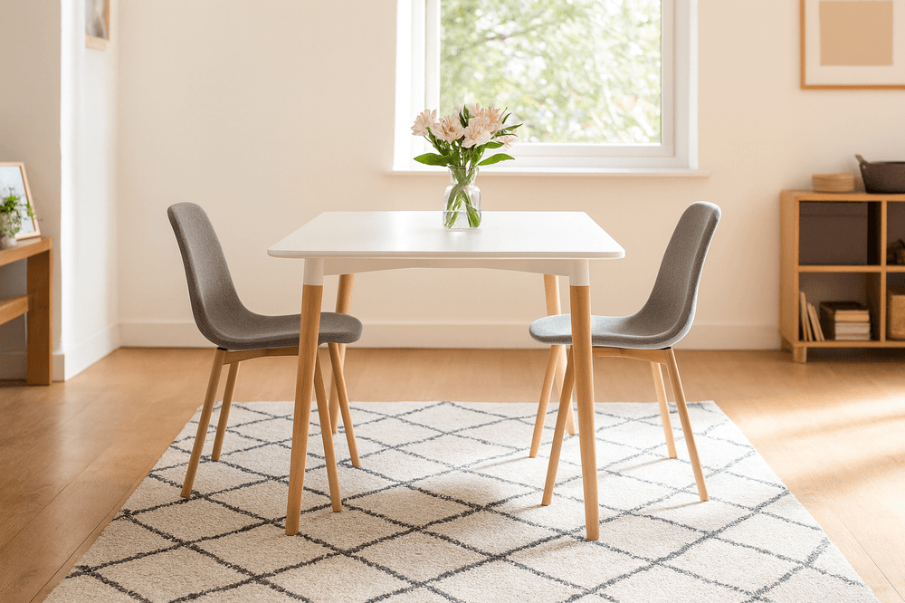 Rektangulært bord med treben - 120x80 cm