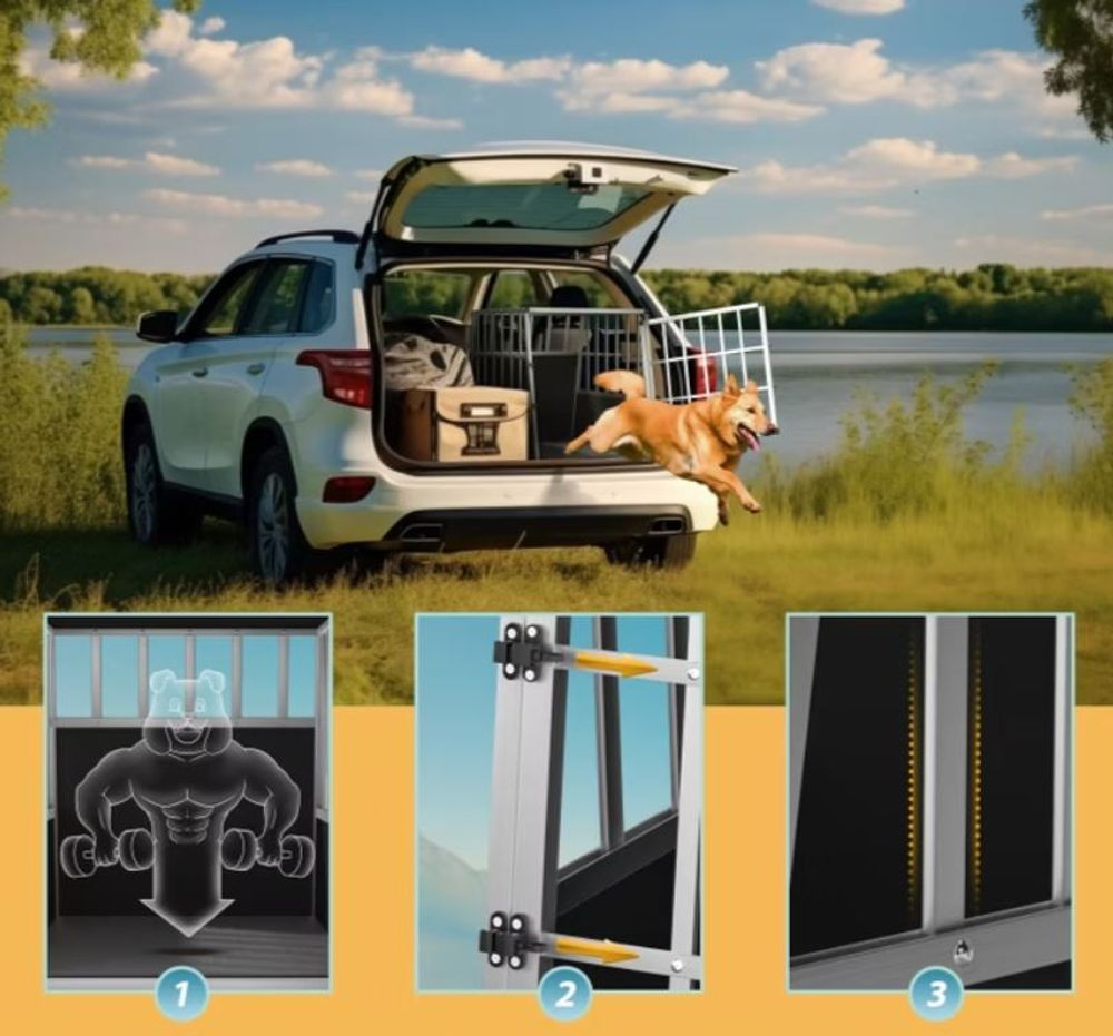 Transportbur for hund - L - 90x66x72cm