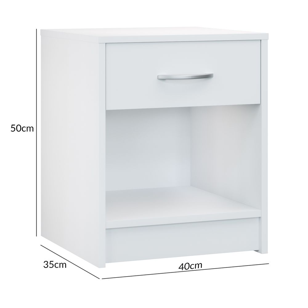 Nattbord Hvit - 50 x 40 x 35 cm - 2 stk