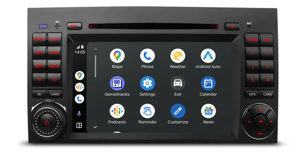Android 14 bilstereo for Mercedes W245/169/639/906 og VW Crafter
