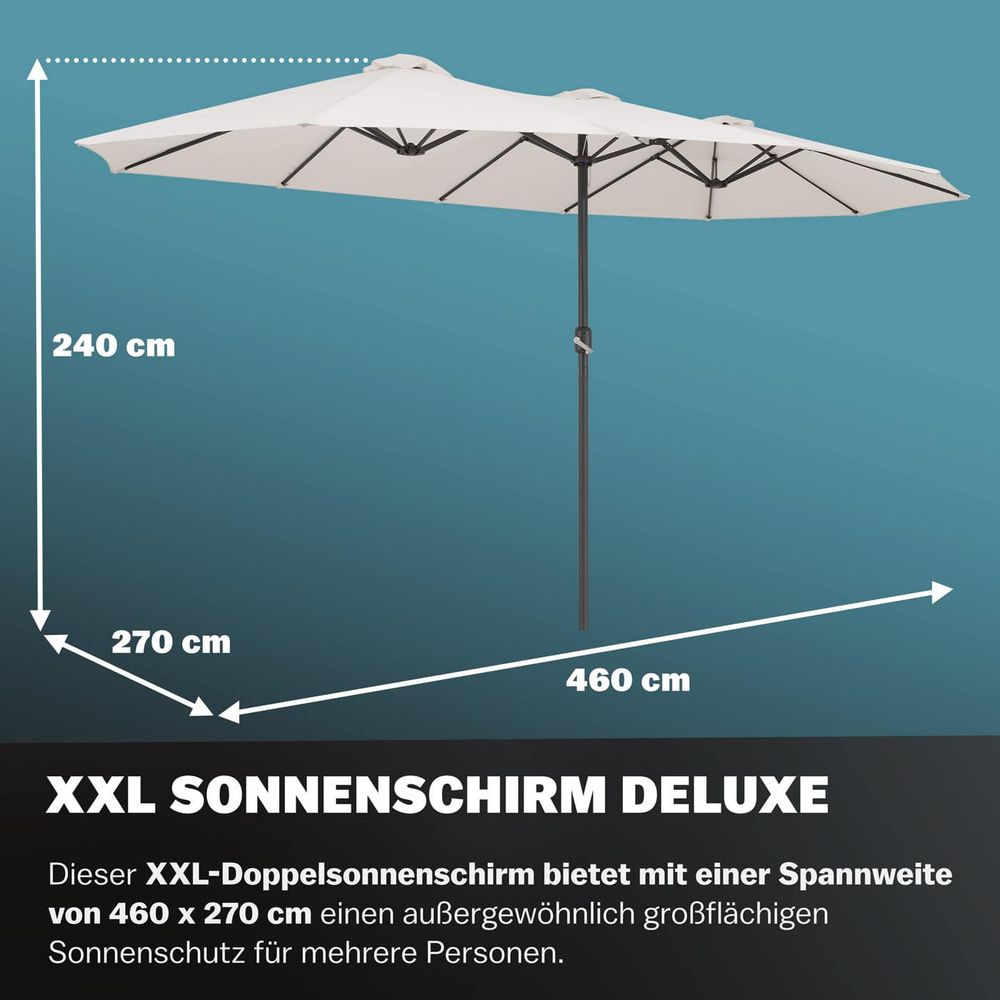 Dobbel parasoll UV-beskyttelse 40+ - kremhvit