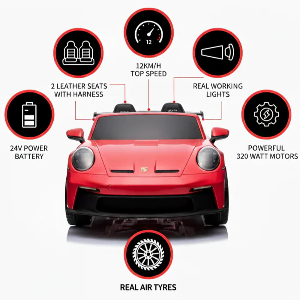 Porsche 911 GT3 Premium elektrisk barnebil – 24V 14Ah, 320W, 2-seter