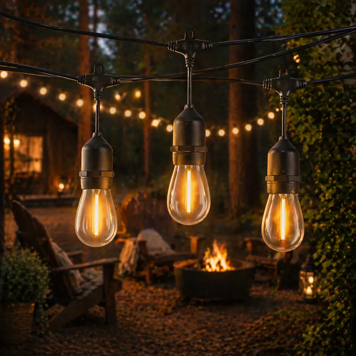 Lysslynge 20 m med 20 LED - varm hvit