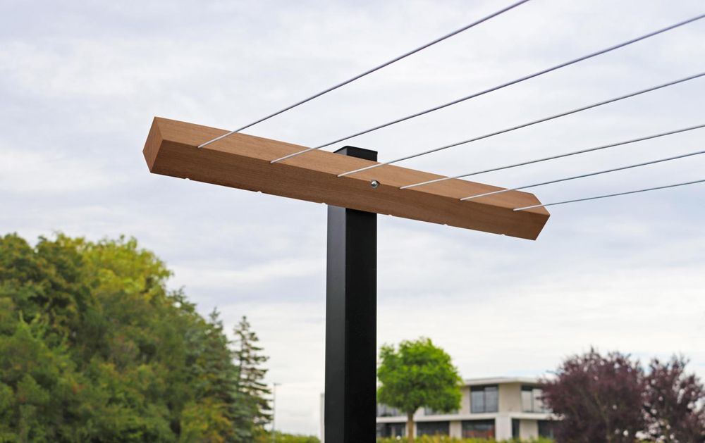  Green> it® eksklusivt tørkestativ 40 meter aluminium / mahogni