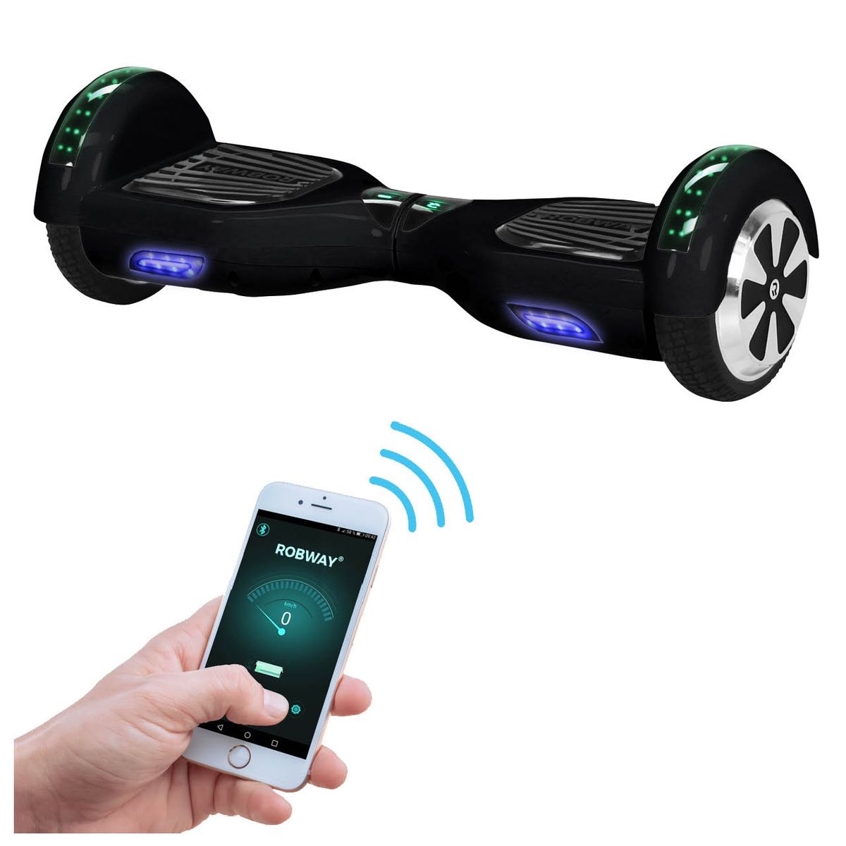 Hoverboard - Robway 700 w - Bluetooth - LED - fargevalg