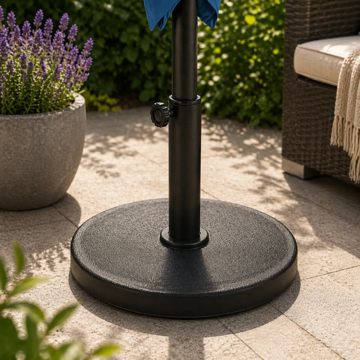 Parasollfot betong 12 kg - svart