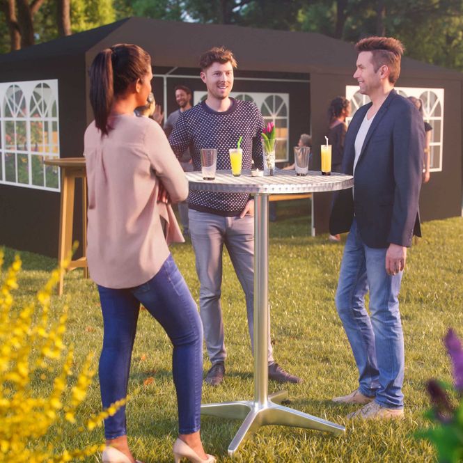 Hovedbilde Barbord sett 2 stk sølv aluminium Ø60cm