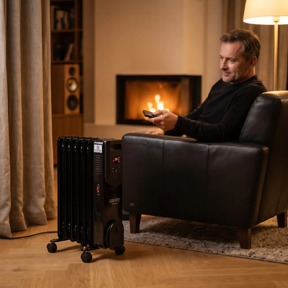 Oljefylt radiator 1500 W med fjernkontroll – Camry