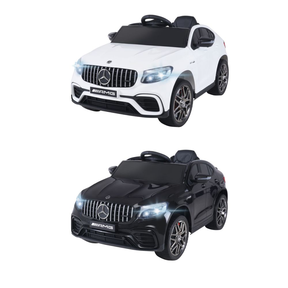 Elbil for barn Mercedes AMG GLC 63S Coupé - hvit/sort