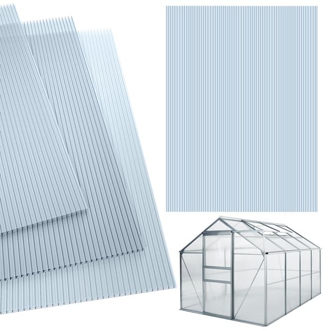 Hovedbilde Polykarbonat drivhusplate - 4mm 121x60,5 cm - 2 stk