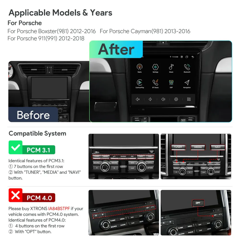 Porsche Android 14 Bilstereo | 911 | Boxer | Cayman | 4GB+64GB