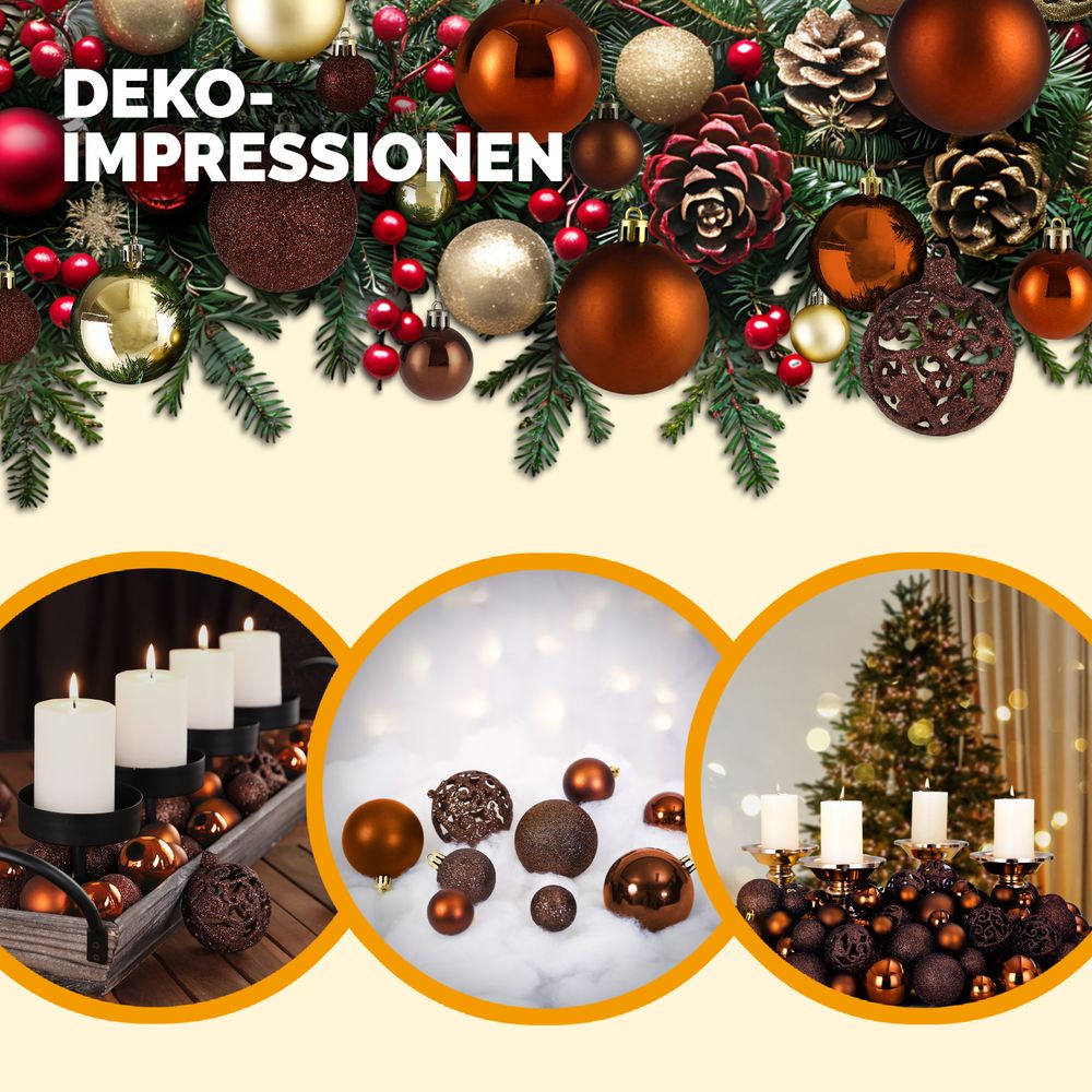 Julekuler 100 stk. Ø3–6 cm bronse – CASARIA