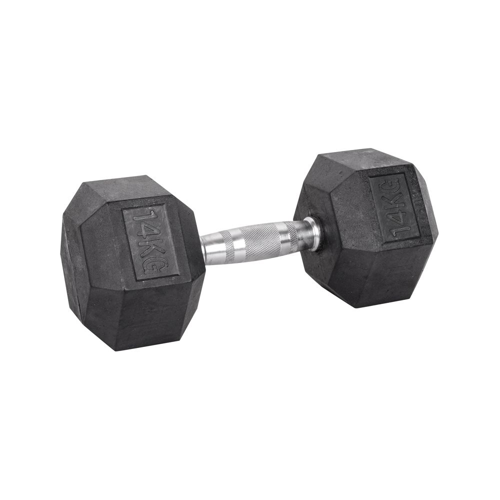 Manual i stål med gummibelegg (2–40 kg) inSPORTline Hexsteel