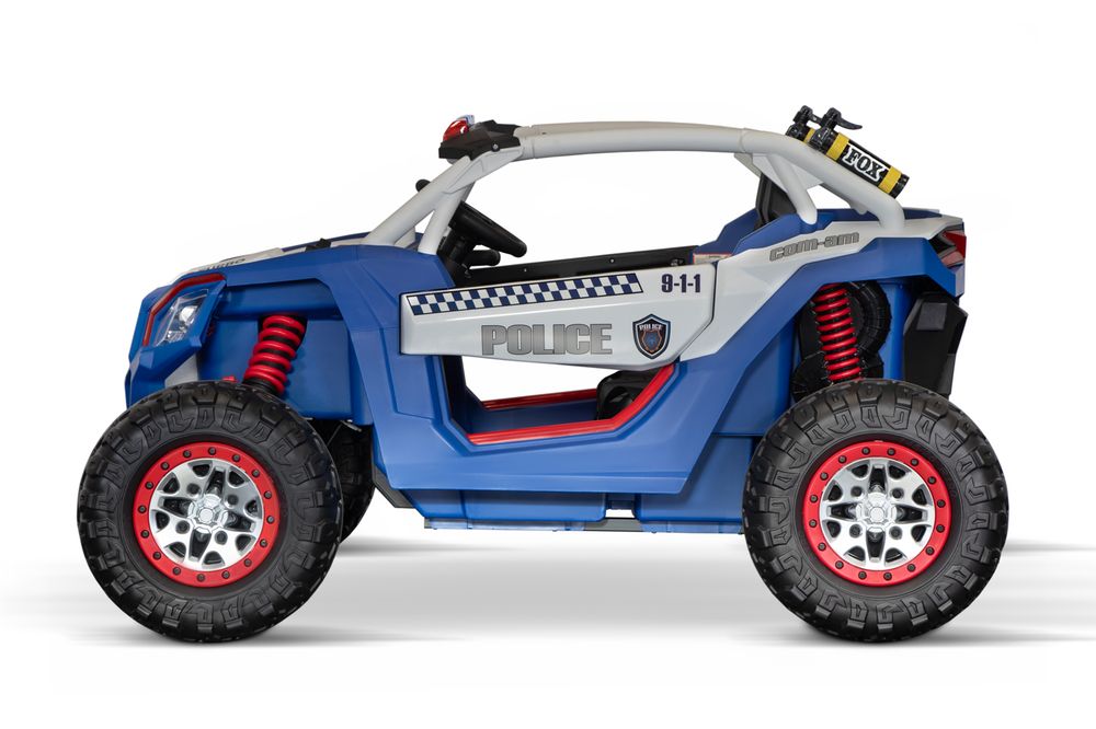 Elektrisk politi-UTV for barn 24V 2x200W 2-seter med blålys