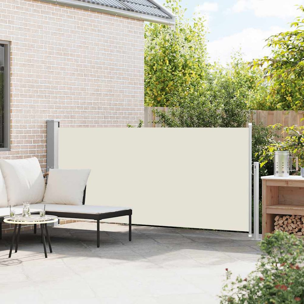 Uttrekkbar sidemarkise 140x300 cm - kremhvit