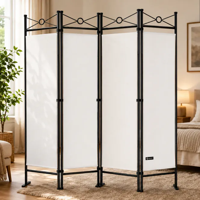Hovedbilde Romdeler 4-delt 180×163 cm Lucca - hvit