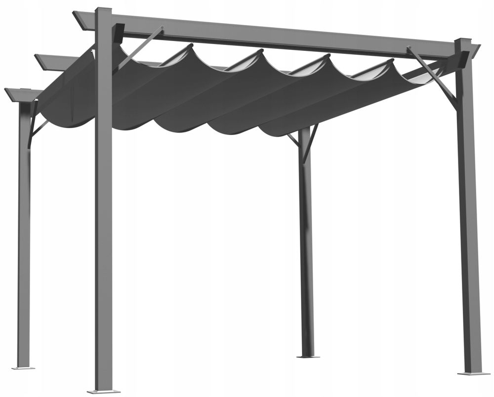 Pergola med vanntett takduk - 3x3 m