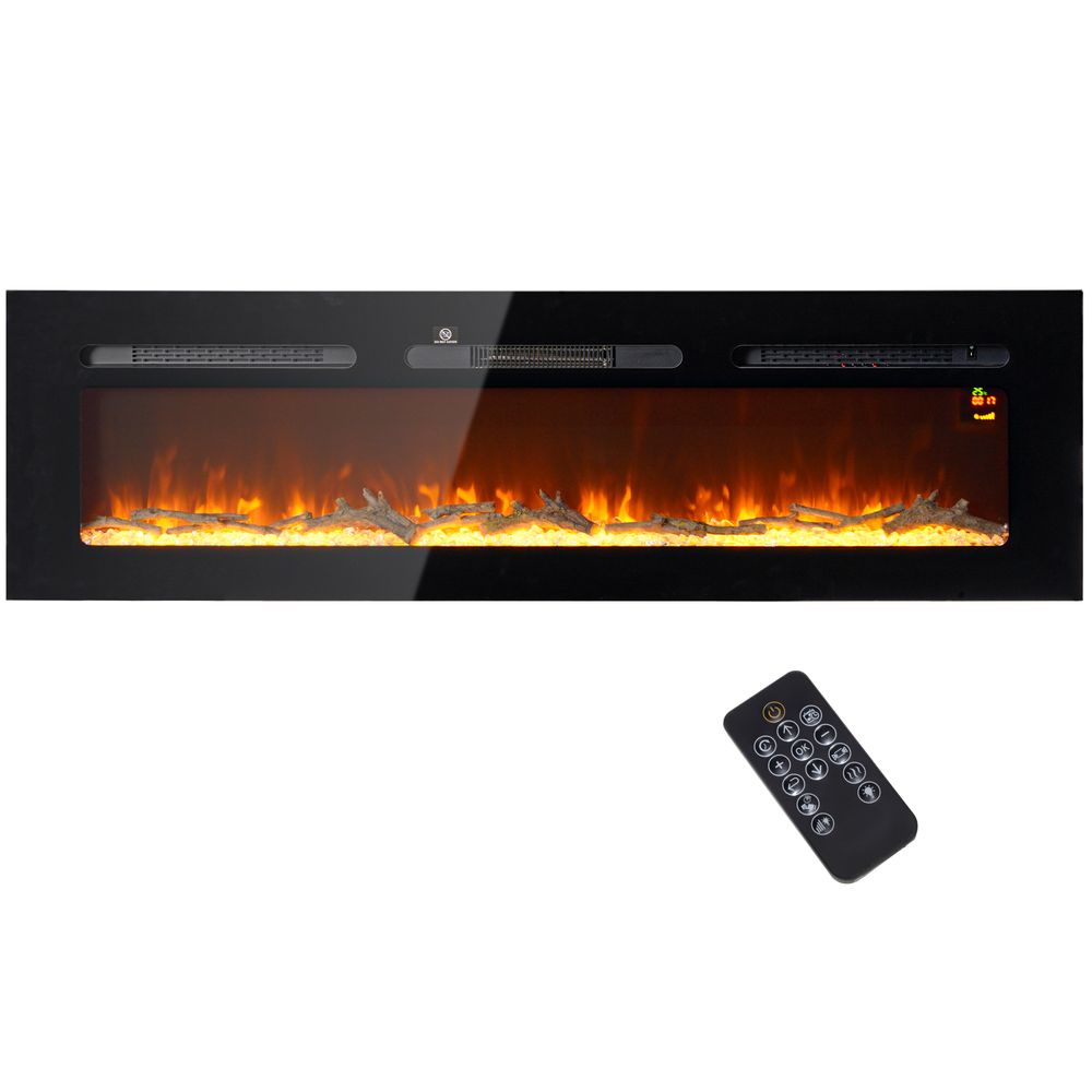 Veggmontert/innebygget elektrisk peis 1800W - 150x45 cm
