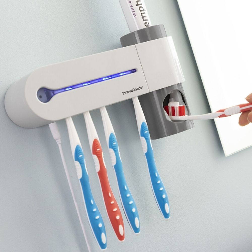 UV-tannbørstesterilisator med tannkremdispenser